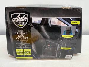 Auto Drive 2pk Deluxe Seat Covers-Black