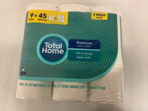 4x 9 Rolls  Total Home Premium Bath Tissue