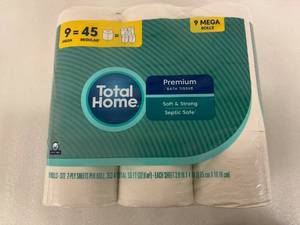 4x 9 Rolls  Total Home Premium Bath Tissue