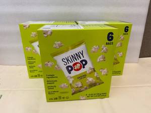 3x 6 bags Skinny Pop Original Popcorn