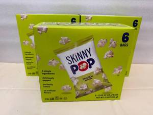 3x 6 bags Skinny Pop Original Popcorn