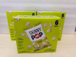 3x 6 bags Skinny Pop Original Popcorn