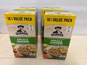 4x 18pk Quaker Apples & Cinnamon Oatmeal