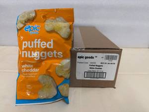 12x 1.3oz Epic Goods Puffed Nuggets-White Cheddar