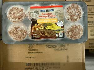 DD. 6x Food Lion Breakfast Sausage Patties-Maple Syrup