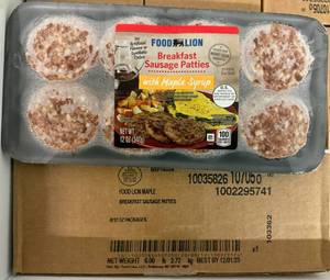 DD. 6x Food Lion Breakfast Sausage Patties-Maple Syrup