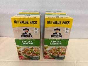 4x 18pk Quaker Apples & Cinnamon Oatmeal