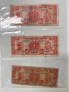 Honduran 1 Lempira Banknotes