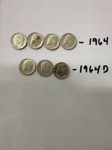 1964 Silver Roosevelt Dimes Lot
