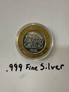 1995 Grand Casino .999 Fine Silver Coin