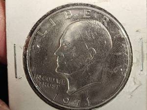 1971 Eisenhower Silver Dollar Coin AU Condition