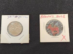 Browns Mule Tobacco Token and 2022 U.S. Quarter Featuring Maya Angelou