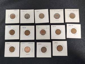 Lot of Vintage Lincoln Wheat Pennies including 1928, 1934, 1941-D, and UNC 1958-D