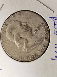 1954 D Franklin Half Dollar Coin