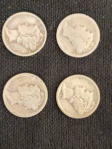 Lot of 4 Mercury Dimes
