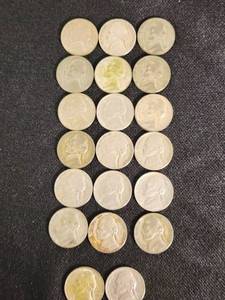 Set of Jefferson Nickels from 1938-1959 including Some 1942-1945 Wartime Nickels