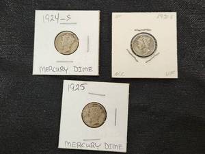 Mercury Dimes 1924, 1925, 1931