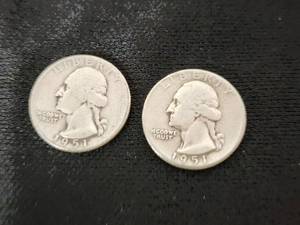 1951 Silver Washington Quarters
