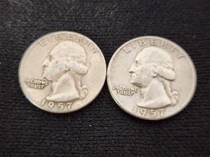 1957 Silver Washington Quarters