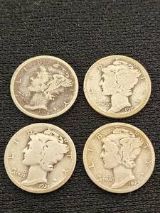 Mercury Dimes 1917, 1923, 1925, 1929