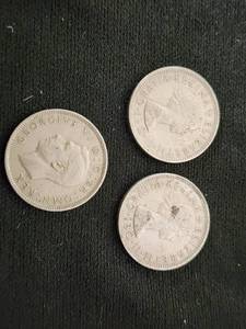 British Coins 1951, 1957, and 1960 Two Shillings
