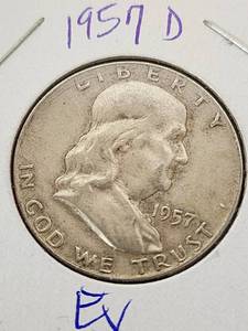 1957 D Franklin Half Dollar Coin