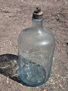 International St. Louis Glass Water Bottle with Spring-Loaded Cap