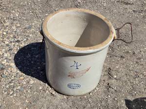 Red Wing Union Stoneware 4 Gallon Crock with Handles