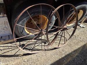 Antique Metal Wagon Wheels - 42 Diameter