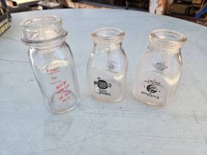 Marigold and Damar Cream Glass Bottles