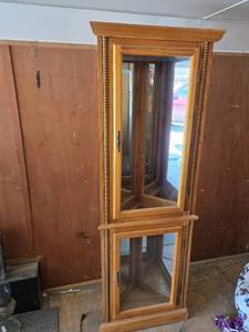 Curio Cabinet with Glass Shelves and Interior Lighting