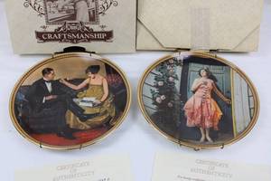 Edwin M. Knowles Craftsmanship Plates - Flirting in the Parlor & Standing in the Doorway