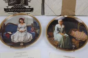 Norman Rockwell Plates - Waiting at the Dance & Reminiscing in the Quiet (Edwin M. Knowles China Co.)