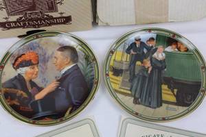 Norman Rockwell Plates - Loves Reward & An Orphans Hope - Edwin M. Knowles Craftsmanship