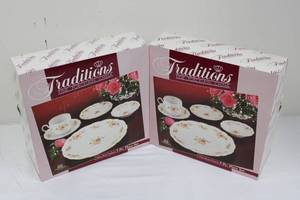 Traditions Moss Rose Pattern 5-Pc Place Set (Lot of 2) - Fine Porcelain China