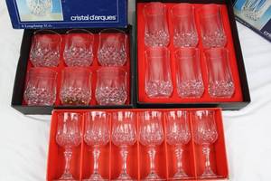 Cristal dArques Longchamp Crystal Glasses (Lot of 18)