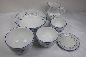 Floral Ceramic Dishware Set - 6 Pieces