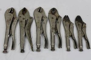 DEWITT MFG CO Locking Pliers (Lot of 8) - Vintage Vise-Grip Style Pliers, Assorted Sizes