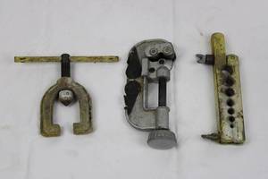 Blue-Point Vintage Clamp Set (Lot of 3) - C-Clamp, Adjustable Vise, Hole Gauge