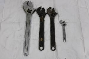 Mixed-Brand Adjustable Wrench Set - Crescent 15 in - Forged 12 in x2 - Williams AP-6X 6 in