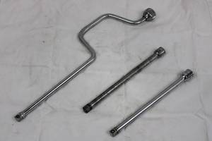 3-Piece Chrome Steel Rod Set with Curved U-Shape Handle & Knurled Ends