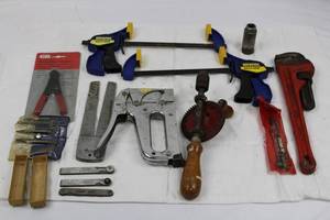 Vintage Hand Tools Lot - IRWIN Quick-Grip Clamps, Milwaukee Clipper Wire Stripper, Proto