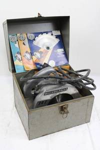 Millers Falls 747 Circular Saw - 3 Kromedge Blades in Metal Case (Vintage)