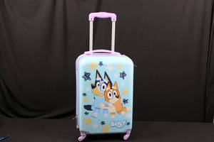 Bluey Kids Suitcase - 15-Inch Light Blue with Purple Trim