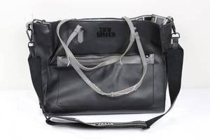 Steve Madden Black Pebbled Leather Tote with Removable Crossbody Strap