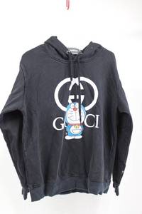 Gucci Black Hoodie with Doraemon Graphic - Drawstring Hood