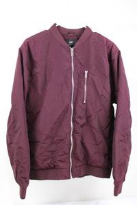 H&M Bomber Jacket - Maroon - Size M - Zip Front