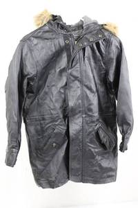 Wilsons Leather Kids XL Leather Jacket with Fur Hood - Black