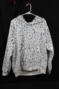 BKE Leopard Print Fleece Hoodie XL - Plush Hooded Sweatshirt