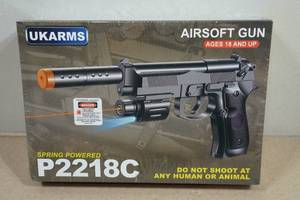 UKArms P2218C Spring Powered Airsoft Gun with Laser